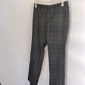 Grey Calvin Klein trousers with subtle plaid pattern, new with tags! 34W x 32L